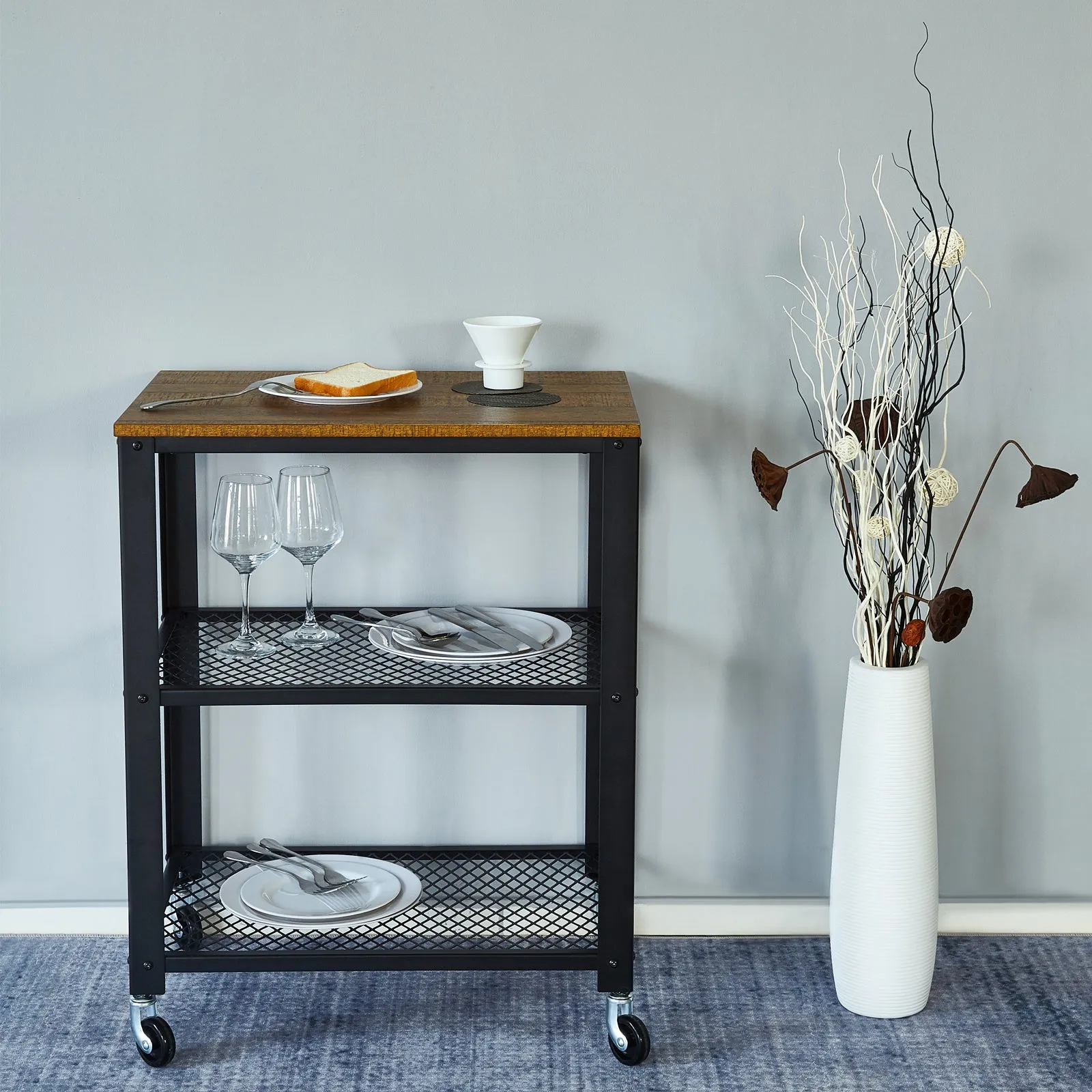 Multi-functional Storage Trolley with Wheels