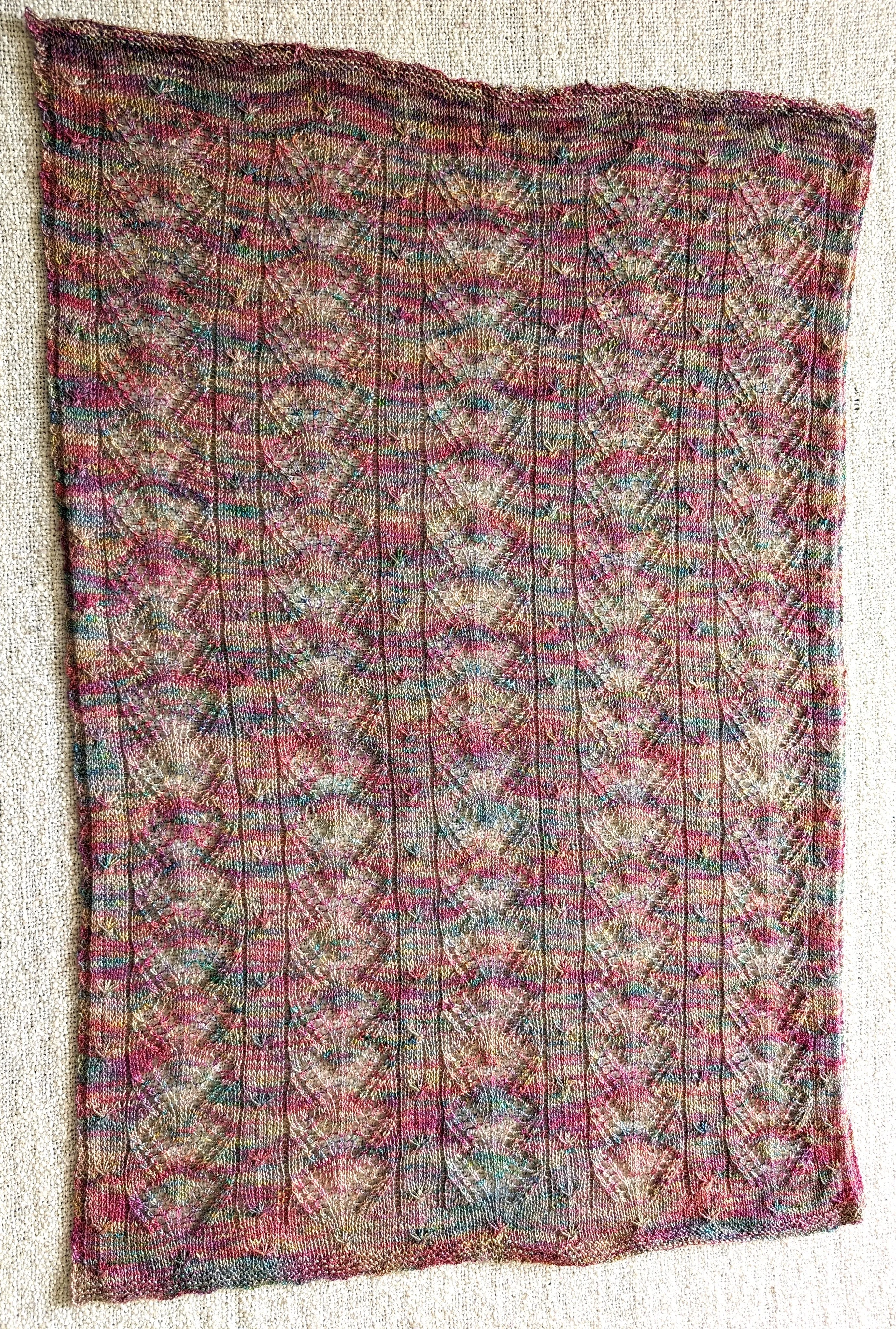 Multicolour luxurious hand-knitted baby blanket