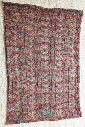 Multicolour luxurious hand-knitted baby blanket