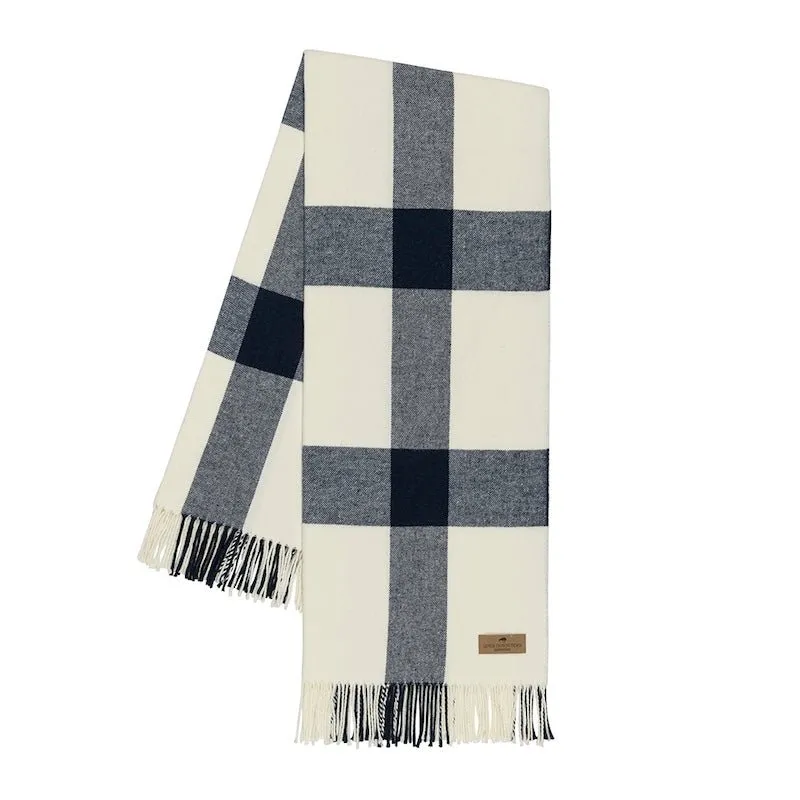 Navy Blue Wellington Plaid Throw by Lands Downunder
