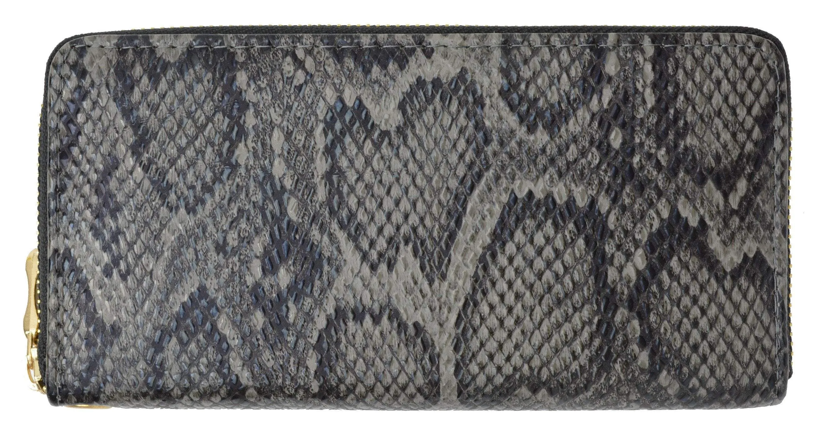 New Ladies Snake Print Zip Around Womens Wallet 126-11876-6 (C)