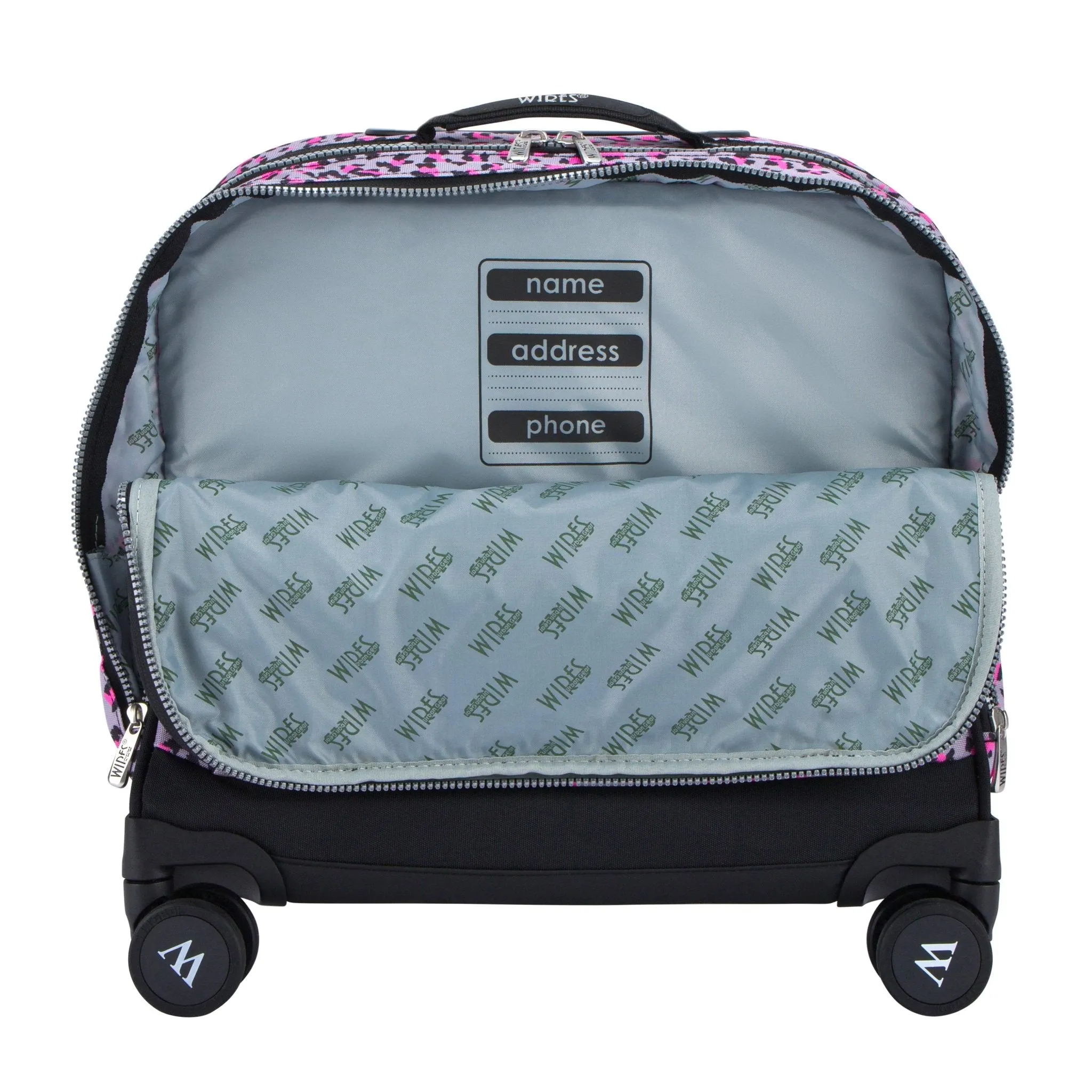 Pink Leopard School Bag Trolley Set of 4(Lunch Bag & Pencil Case) Lunch Box