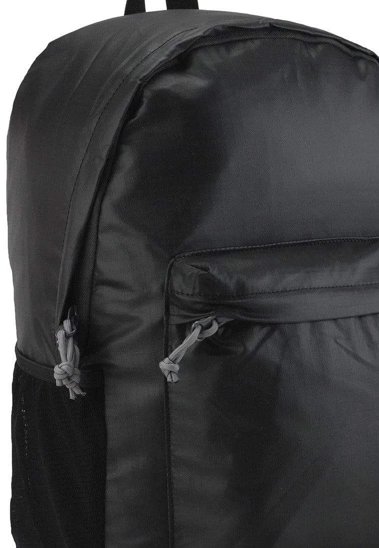 Poly Nylon Zipper Backpack - Black