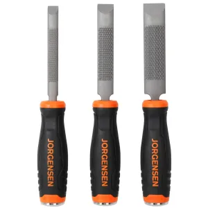 Pony Rasp &  Chisel 3Pc Set With Metal Striking End Cap Jorgensen
