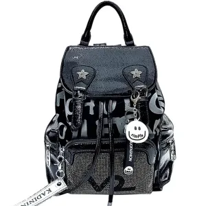 Printed Letters Dark Backpack