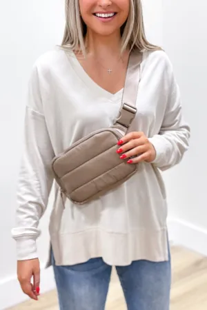 Puffer C.C Beanie Belt Bag - Taupe