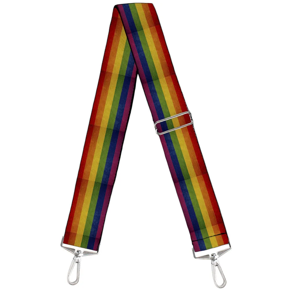 Purse Strap - Flag Pride Distressed Rainbow