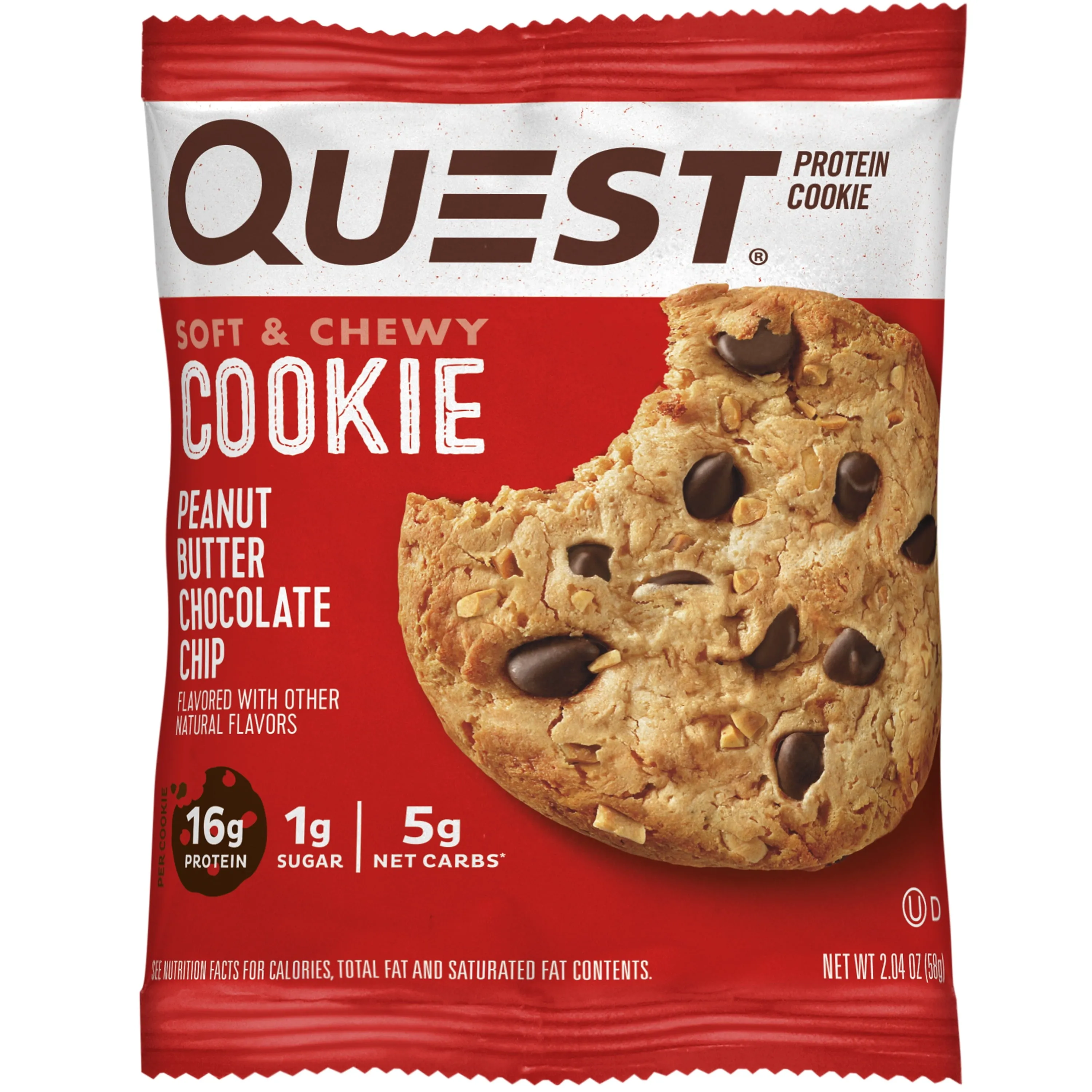 Quest Protein Cookie, Keto Friendly, Peanut Butter Chocolate Chip, 12 Count