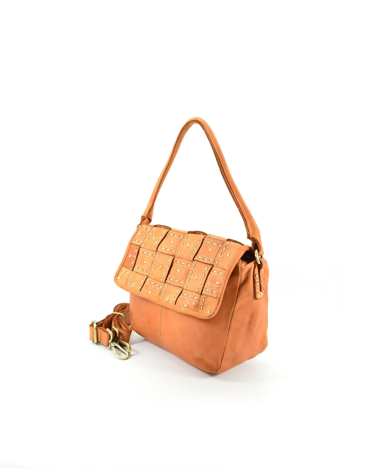Quilted leather vintage flap crossbody bag wholesale