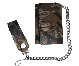 "CAMO" Tri-Fold Chain Wallet