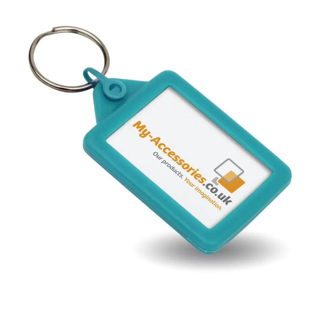 Rectangular Blank Black Soft Touch Passport Photo Insert Keyring - 45 x 35mm  - Pack of 50