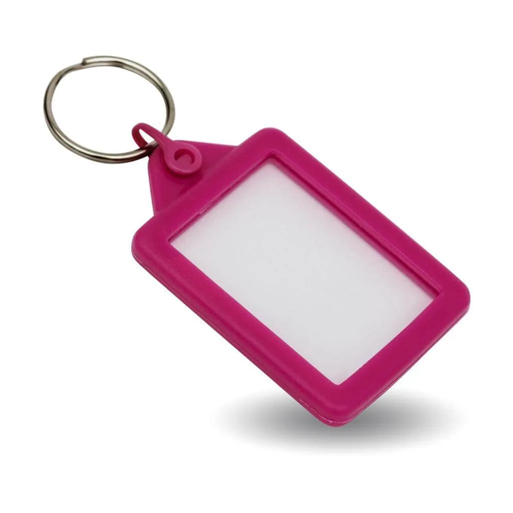 Rectangular Blank Black Soft Touch Passport Photo Insert Keyring - 45 x 35mm  - Pack of 50