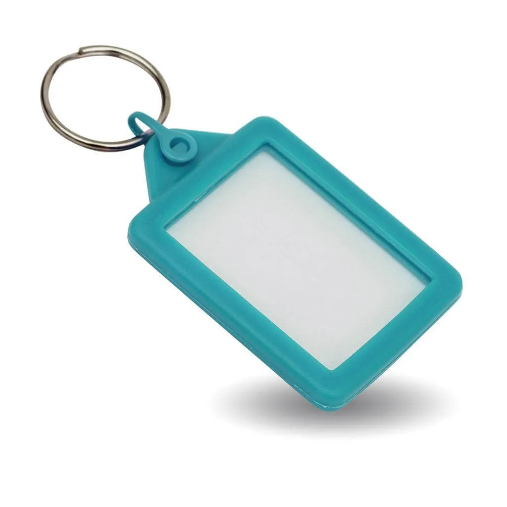 Rectangular Blank Black Soft Touch Passport Photo Insert Keyring - 45 x 35mm  - Pack of 50