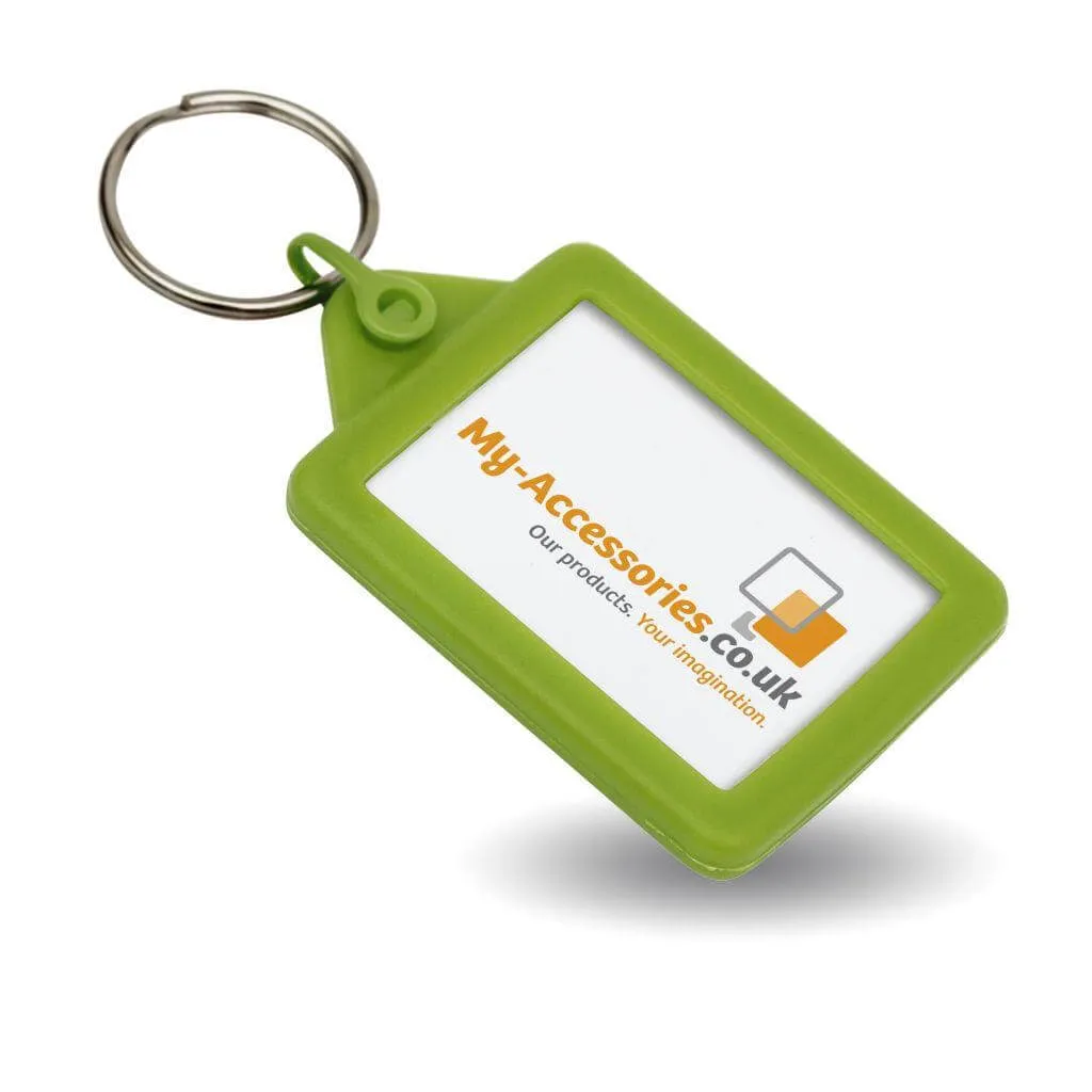 Rectangular Blank Black Soft Touch Passport Photo Insert Keyring - 45 x 35mm  - Pack of 50