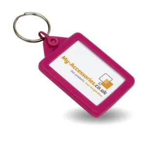 Rectangular Blank Black Soft Touch Passport Photo Insert Keyring - 45 x 35mm  - Pack of 50