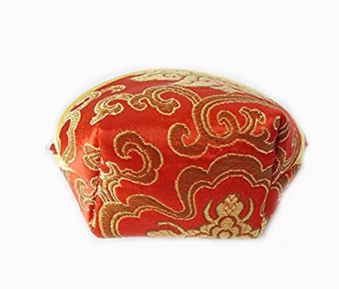 Red Silk Brocade Coin Purse