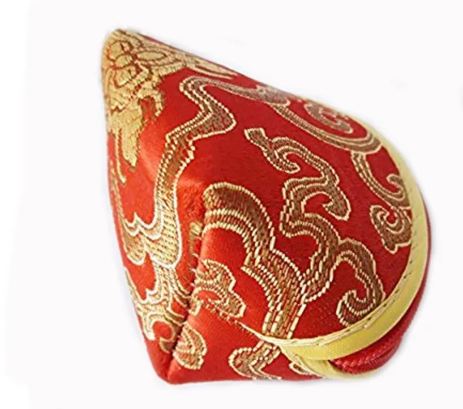 Red Silk Brocade Coin Purse