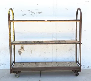 Repurposed Industrial Trolley Shelving Rack