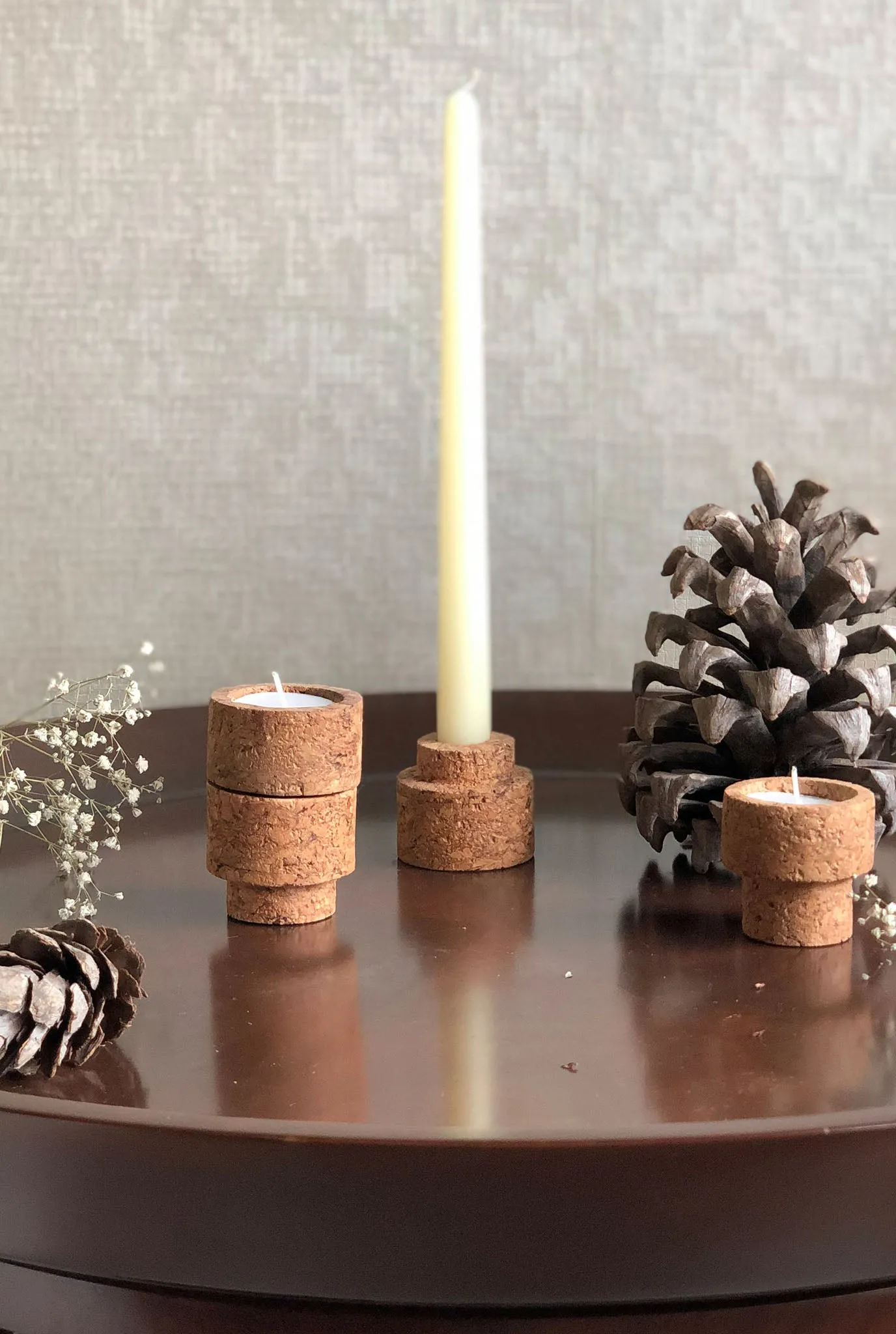 REVERSIBLE CANDLE STANDS- SET OF 2