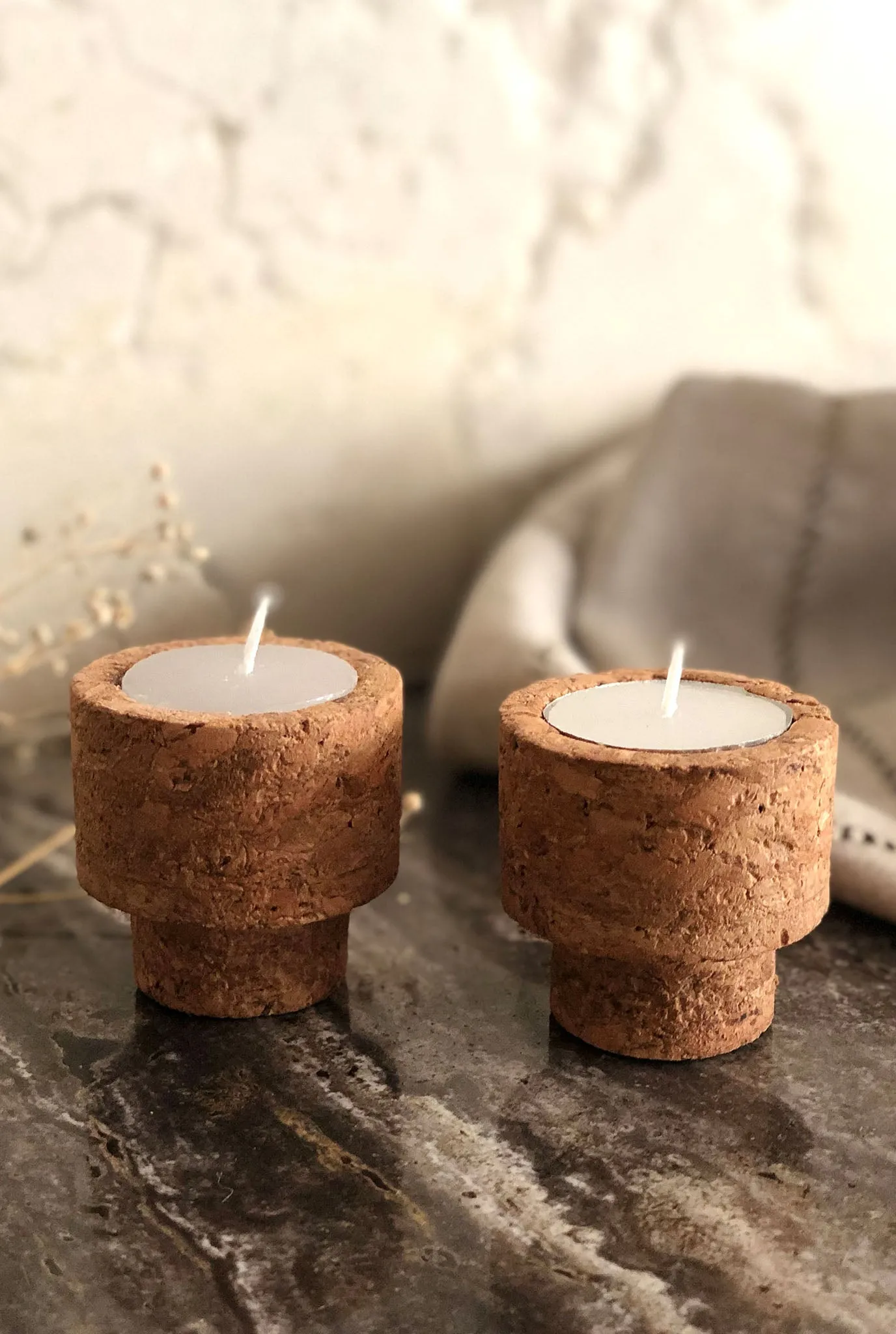 REVERSIBLE CANDLE STANDS- SET OF 2