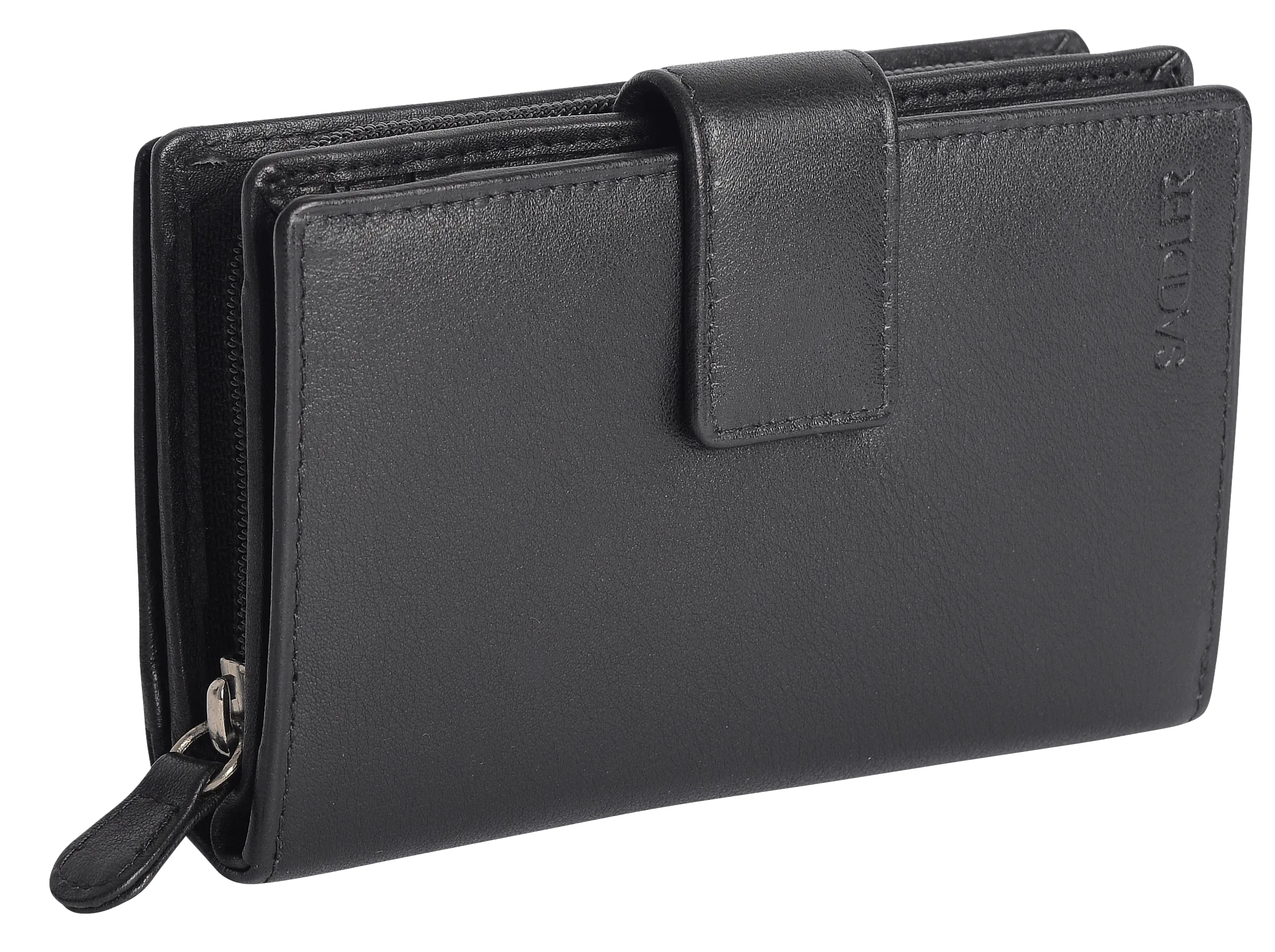 SADDLER GEORGIE Leather Double-Sided Purse - 13 Card Slots, Generous Space for Notes and Coins - RFID Protected