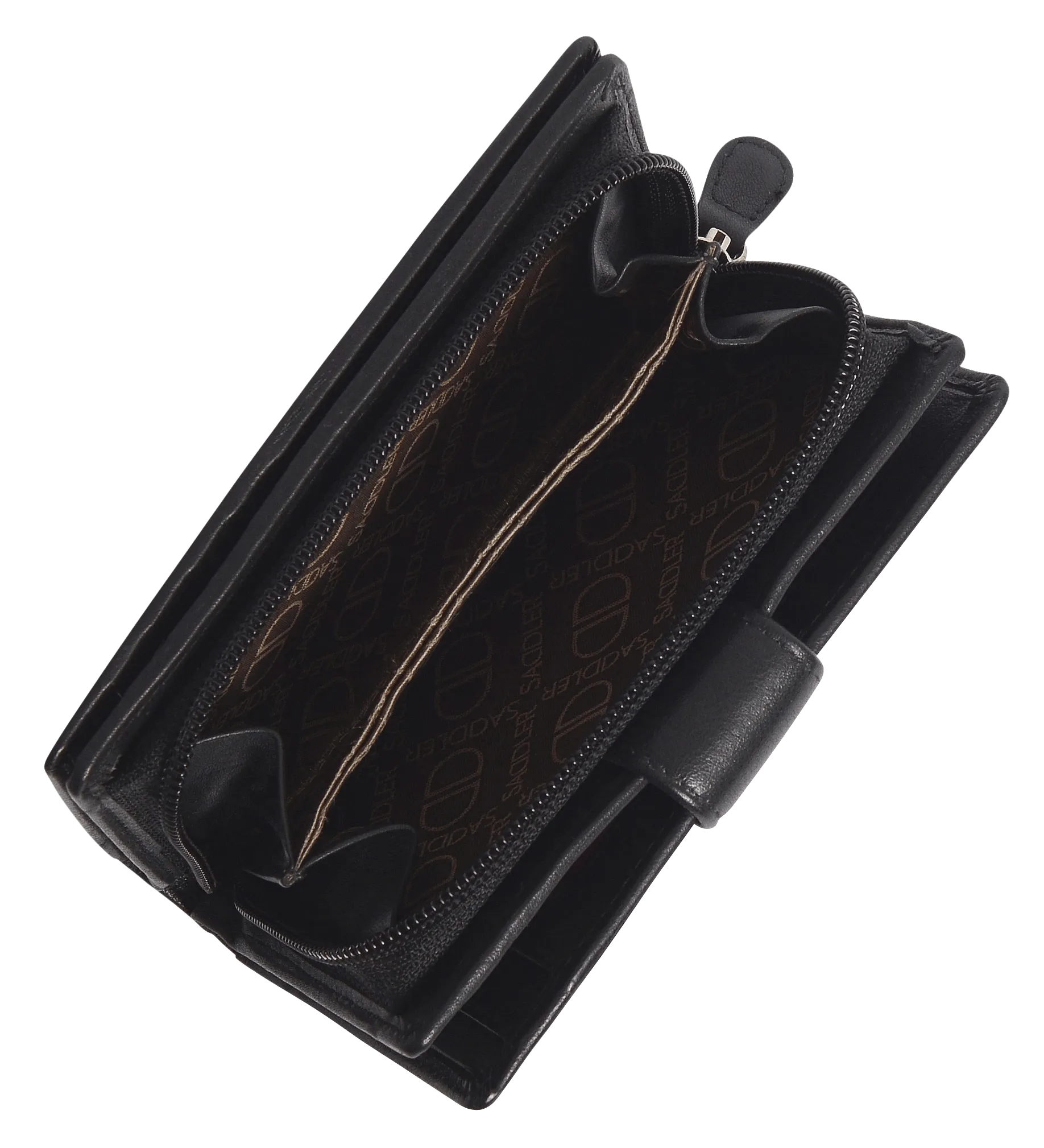 SADDLER GEORGIE Leather Double-Sided Purse - 13 Card Slots, Generous Space for Notes and Coins - RFID Protected
