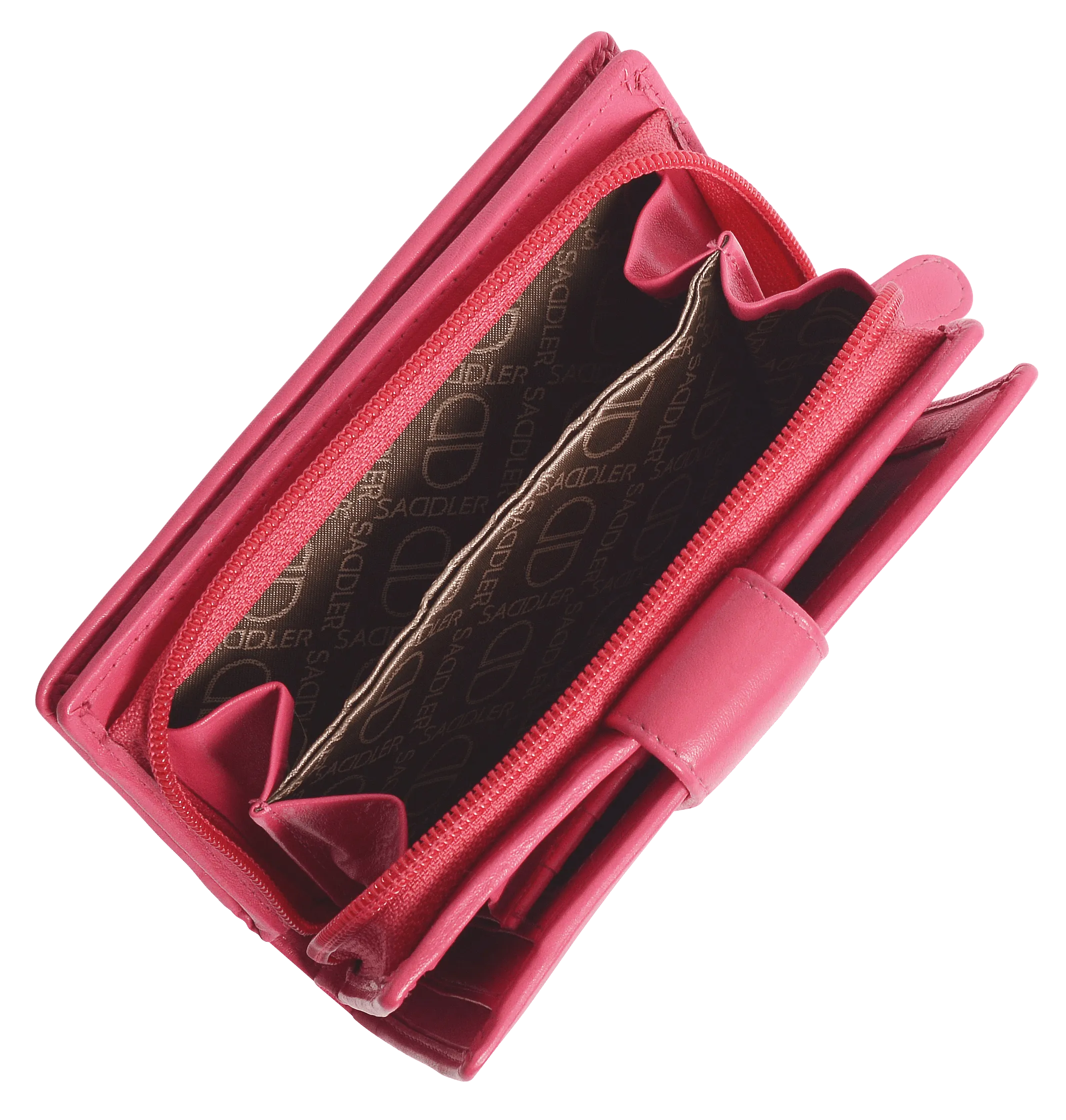 SADDLER GEORGIE Leather Double-Sided Purse - 13 Card Slots, Generous Space for Notes and Coins - RFID Protected