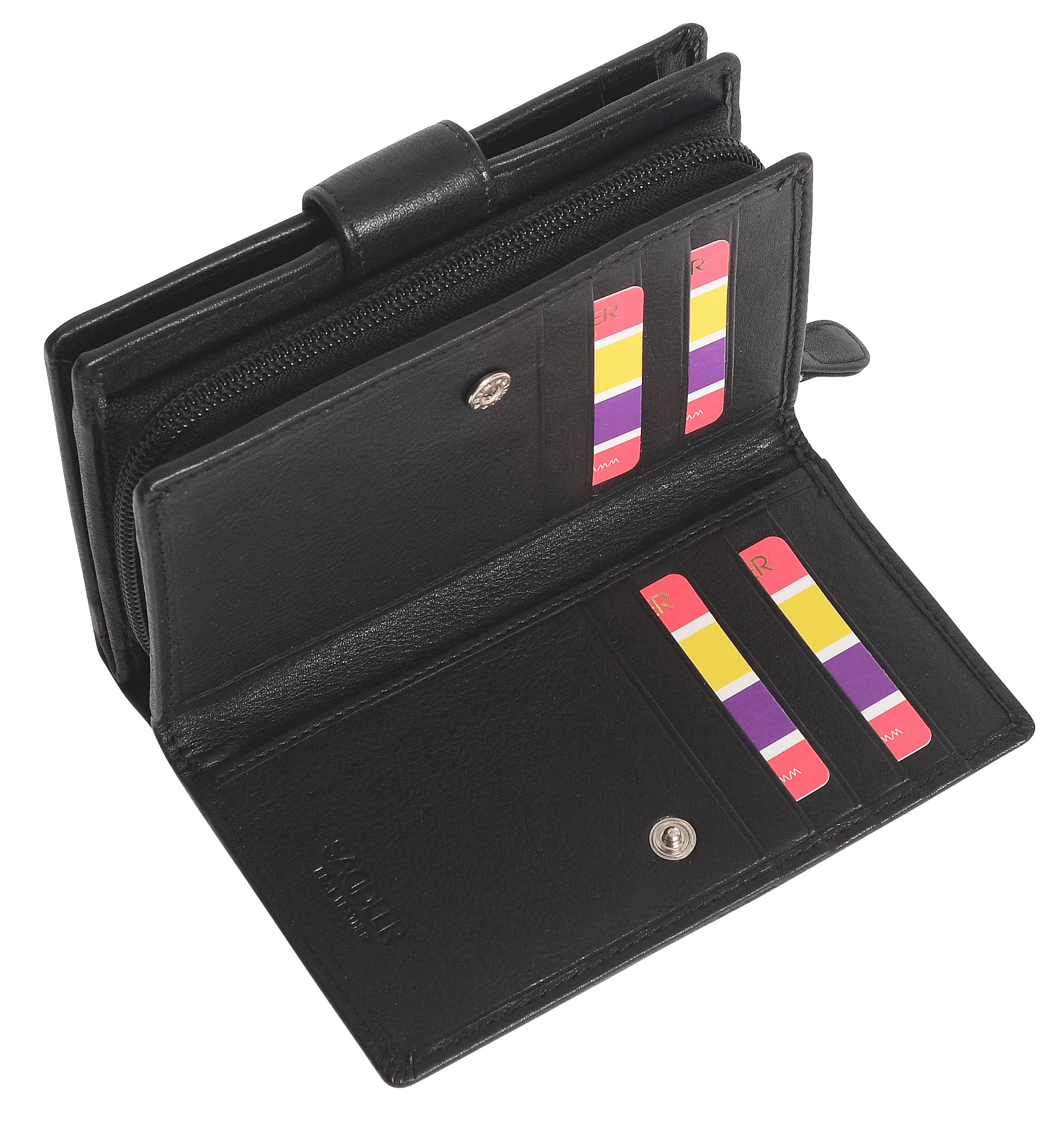 SADDLER GEORGIE Leather Double-Sided Purse - 13 Card Slots, Generous Space for Notes and Coins - RFID Protected