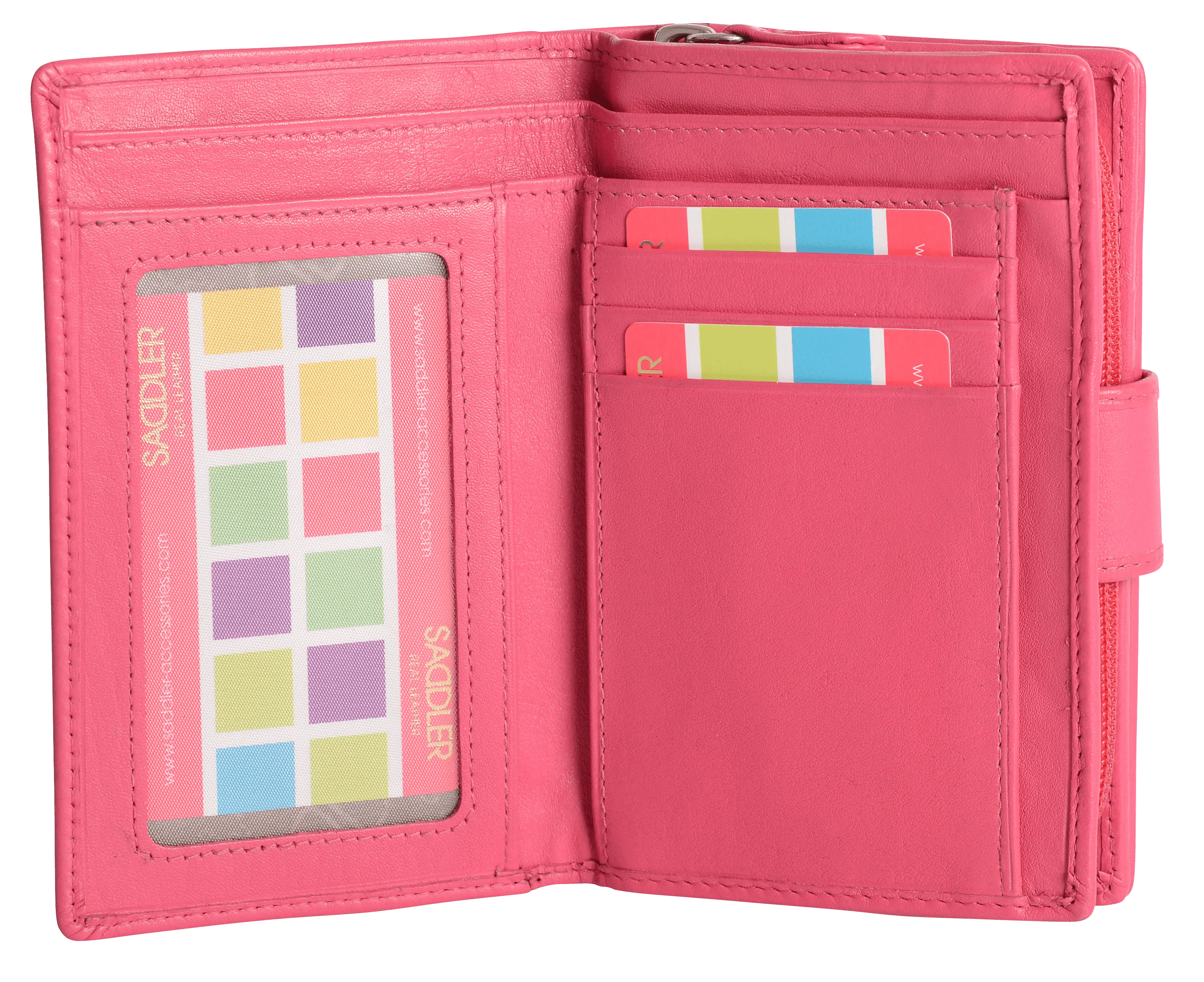 SADDLER GEORGIE Leather Double-Sided Purse - 13 Card Slots, Generous Space for Notes and Coins - RFID Protected