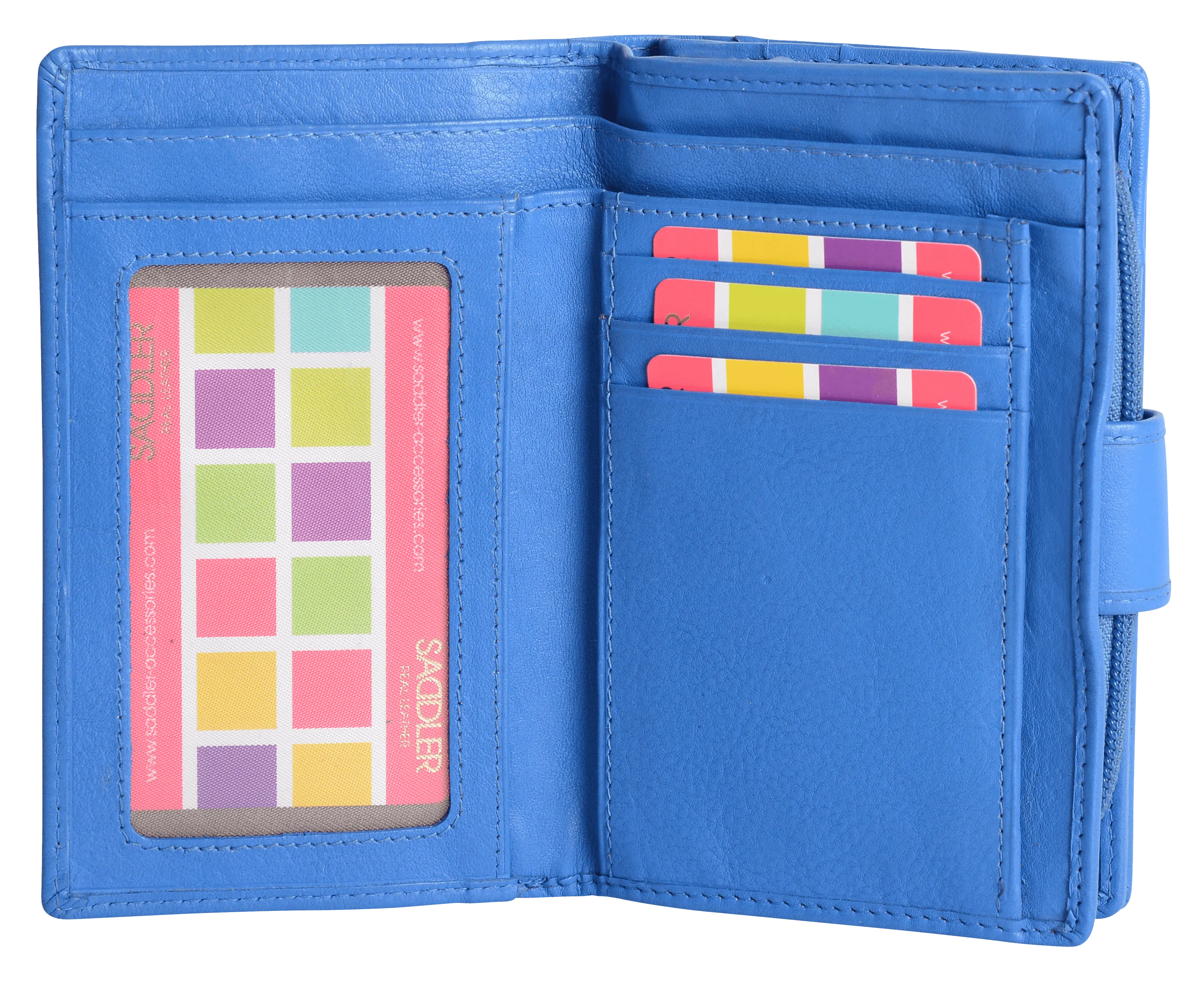 SADDLER GEORGIE Leather Double-Sided Purse - 13 Card Slots, Generous Space for Notes and Coins - RFID Protected