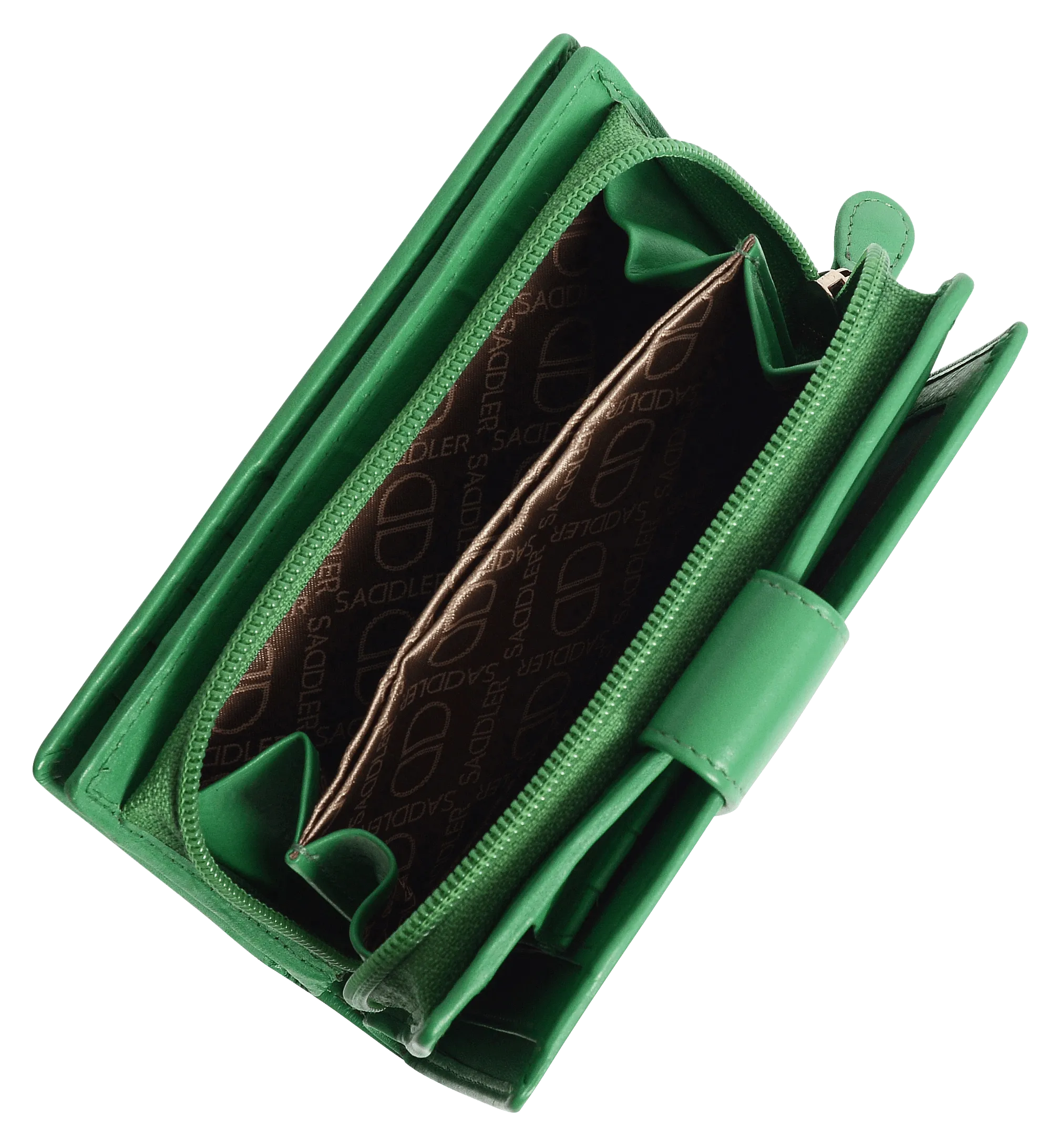 SADDLER GEORGIE Leather Double-Sided Purse - 13 Card Slots, Generous Space for Notes and Coins - RFID Protected