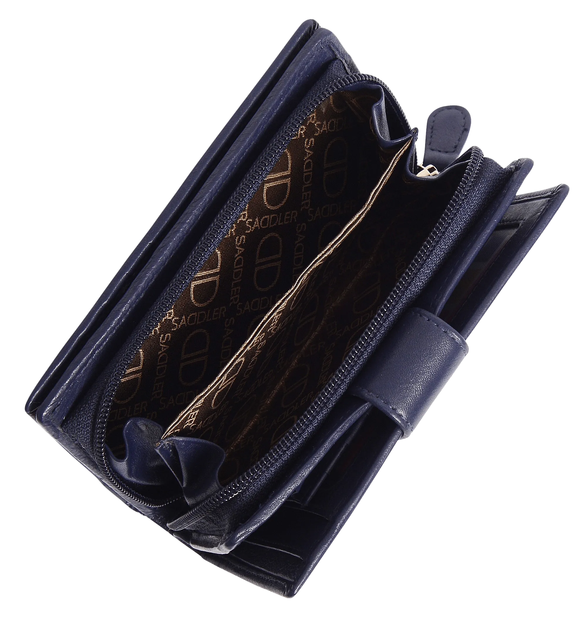 SADDLER GEORGIE Leather Double-Sided Purse - 13 Card Slots, Generous Space for Notes and Coins - RFID Protected