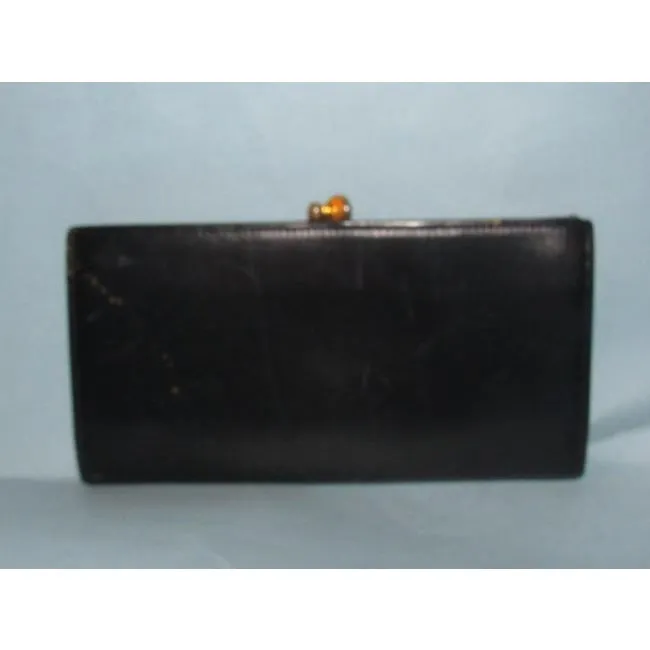 Salvatore Ferragamo Navy Blue Glossy Leather Vintage Walletdesigner Wallet
