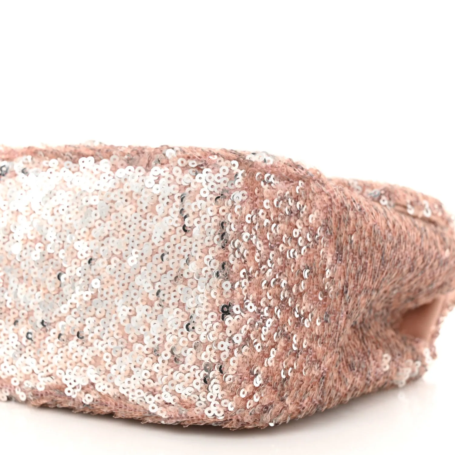 Sequin Mini Flap Light Pink Silver