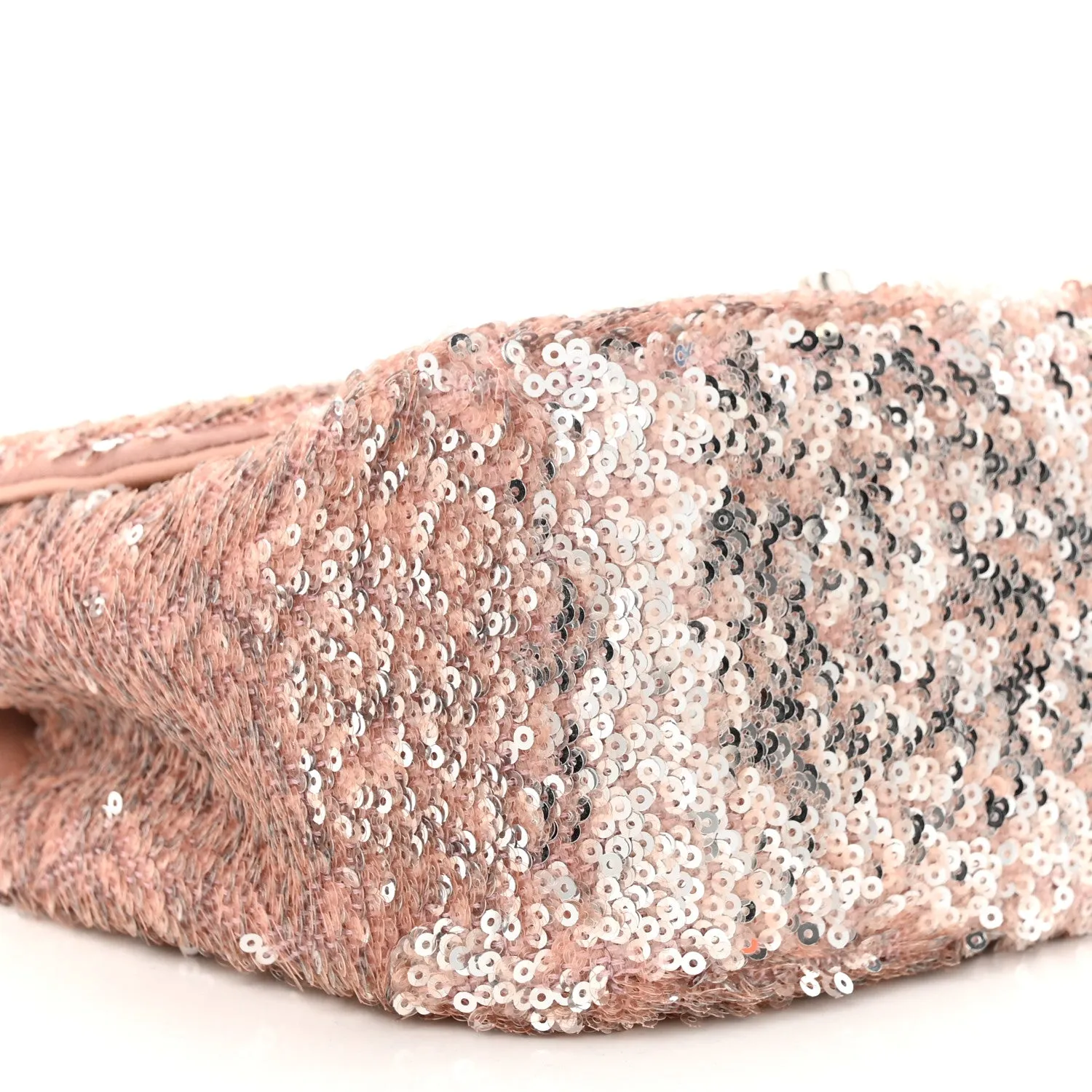 Sequin Mini Flap Light Pink Silver