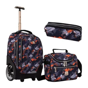 Shadow Big Wheel School Bag Trolley Set of 3 (Lunch Bag & Pencil Case)