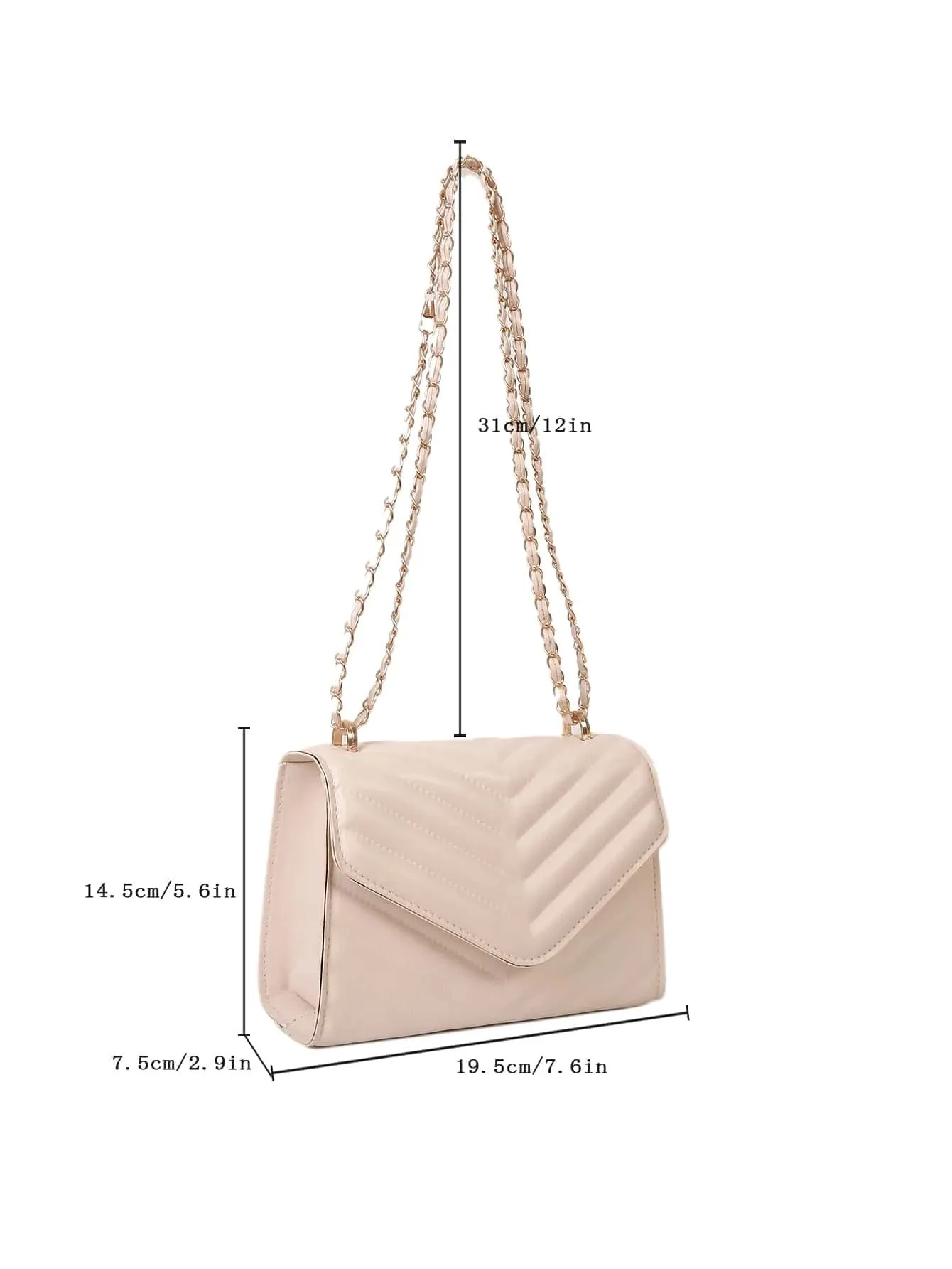 SHEIN Mini Chevron Flap Square Bag