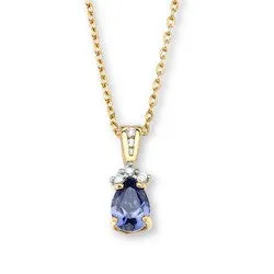 Silver Elegance-CZ Gold Tanzanite Necklace