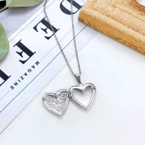 Silver Necklace with a Heart-Shaped Pendant