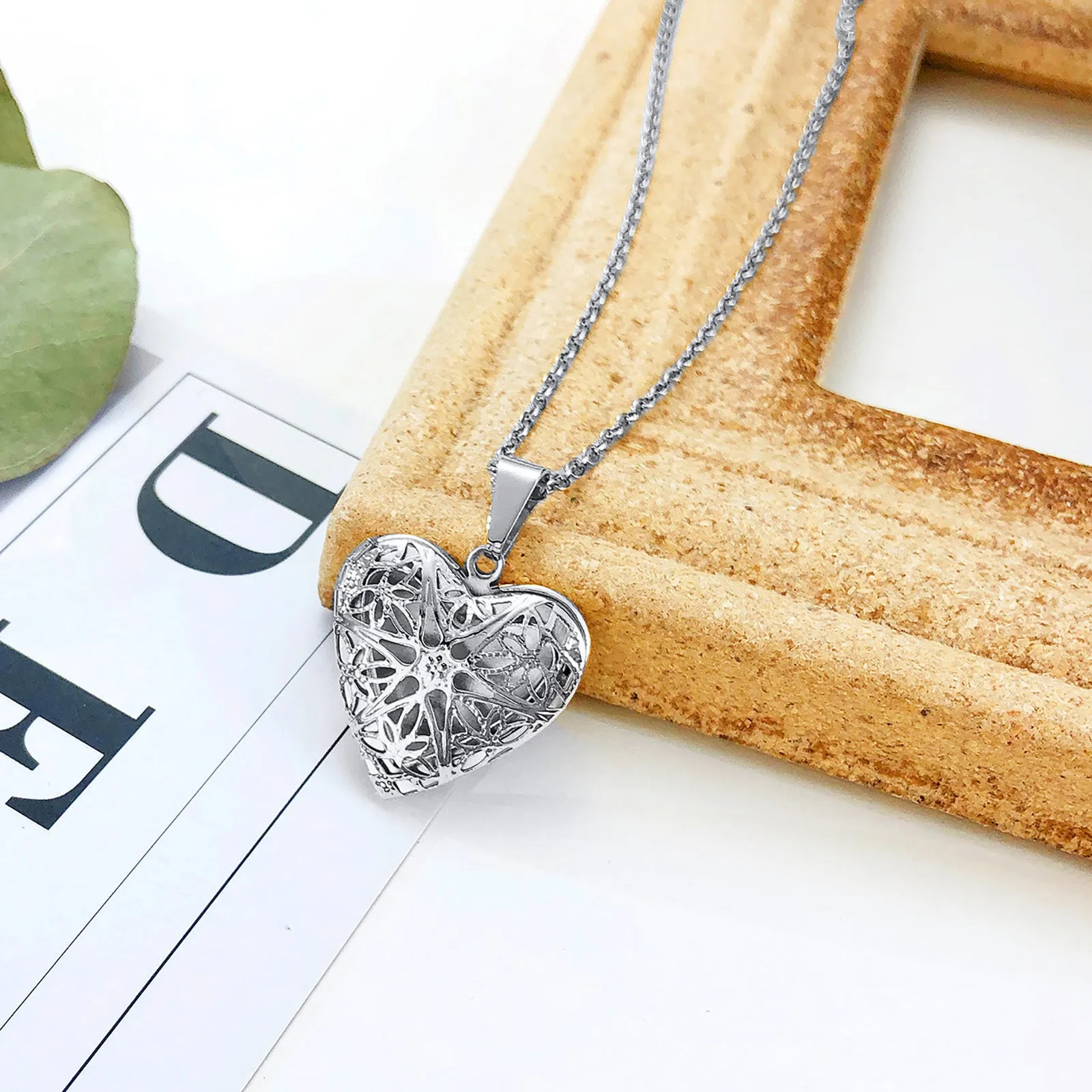 Silver Necklace with a Heart-Shaped Pendant