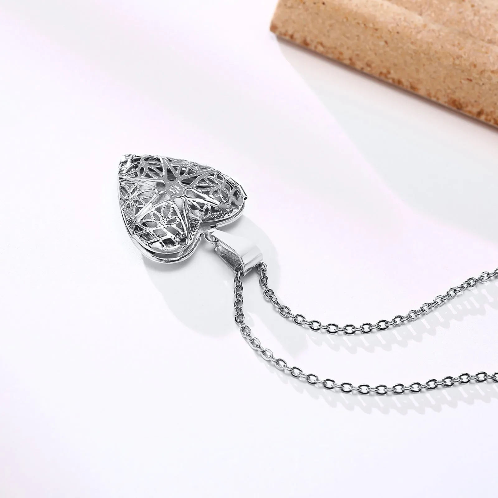 Silver Necklace with a Heart-Shaped Pendant