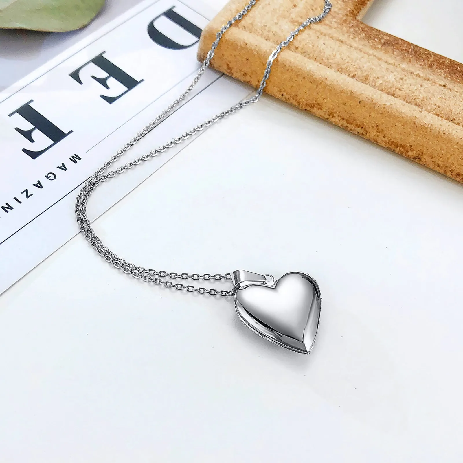 Silver Necklace with a Heart-Shaped Pendant