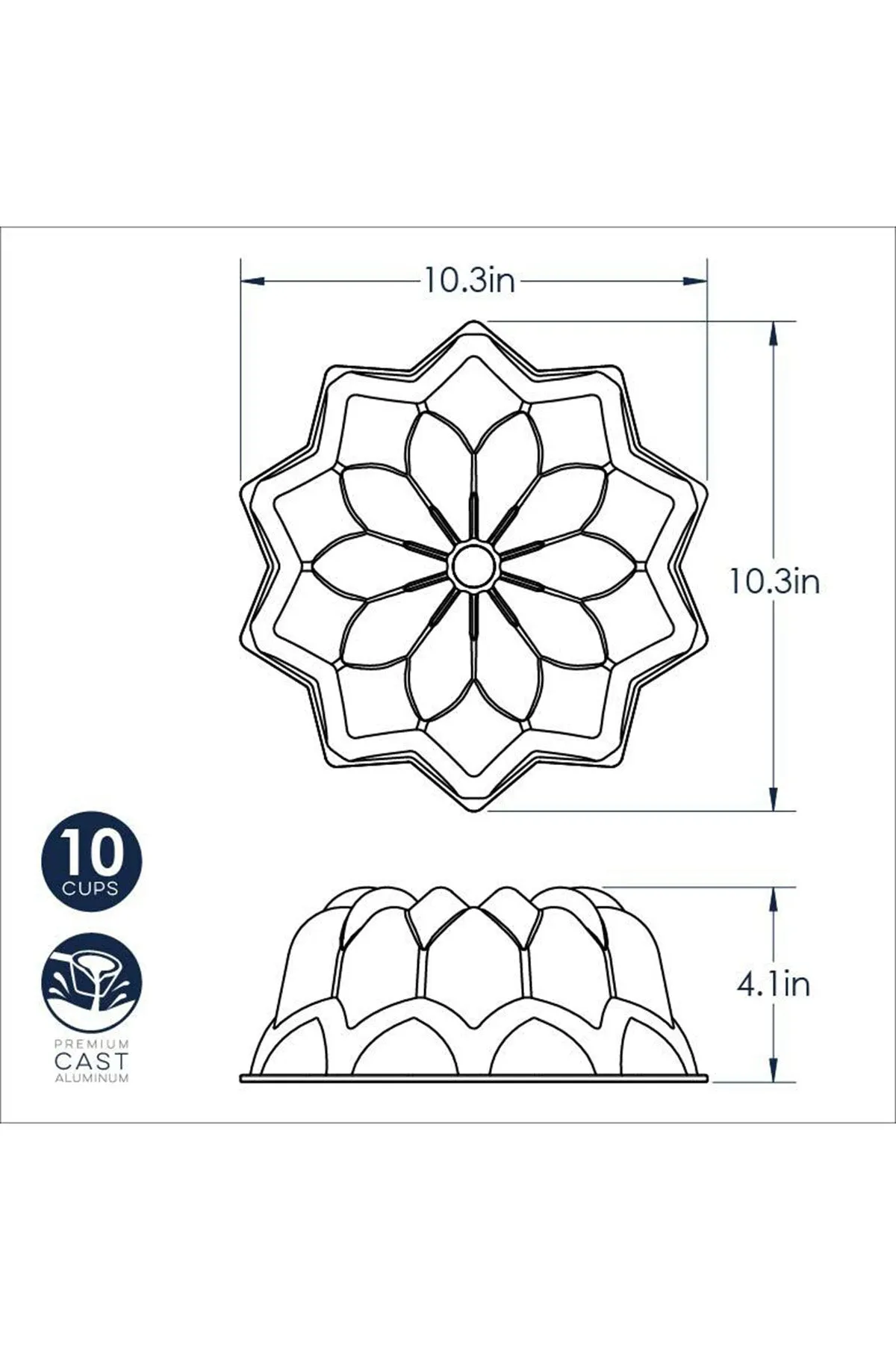 Silver Vintage Star Bundt Pan
