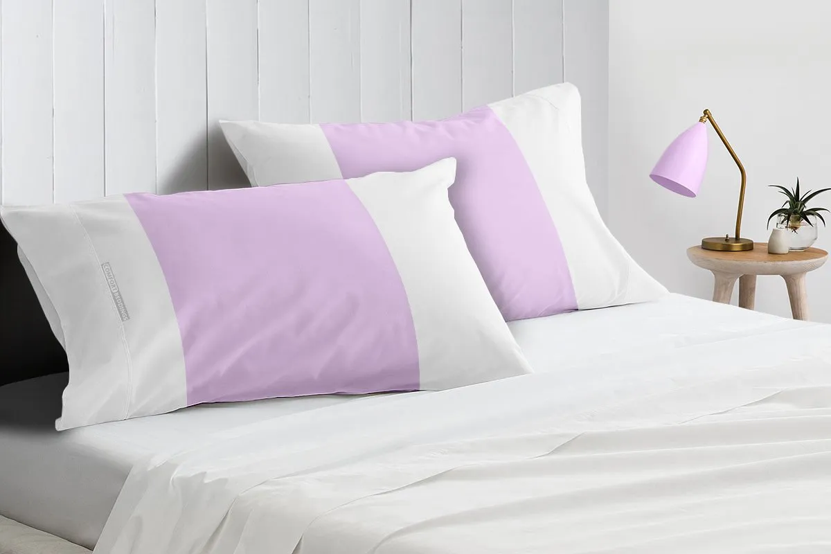 Soft Luxurious lilac - white contrast pillowcases