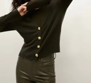 Solene Cashmere Cardigan In Loden