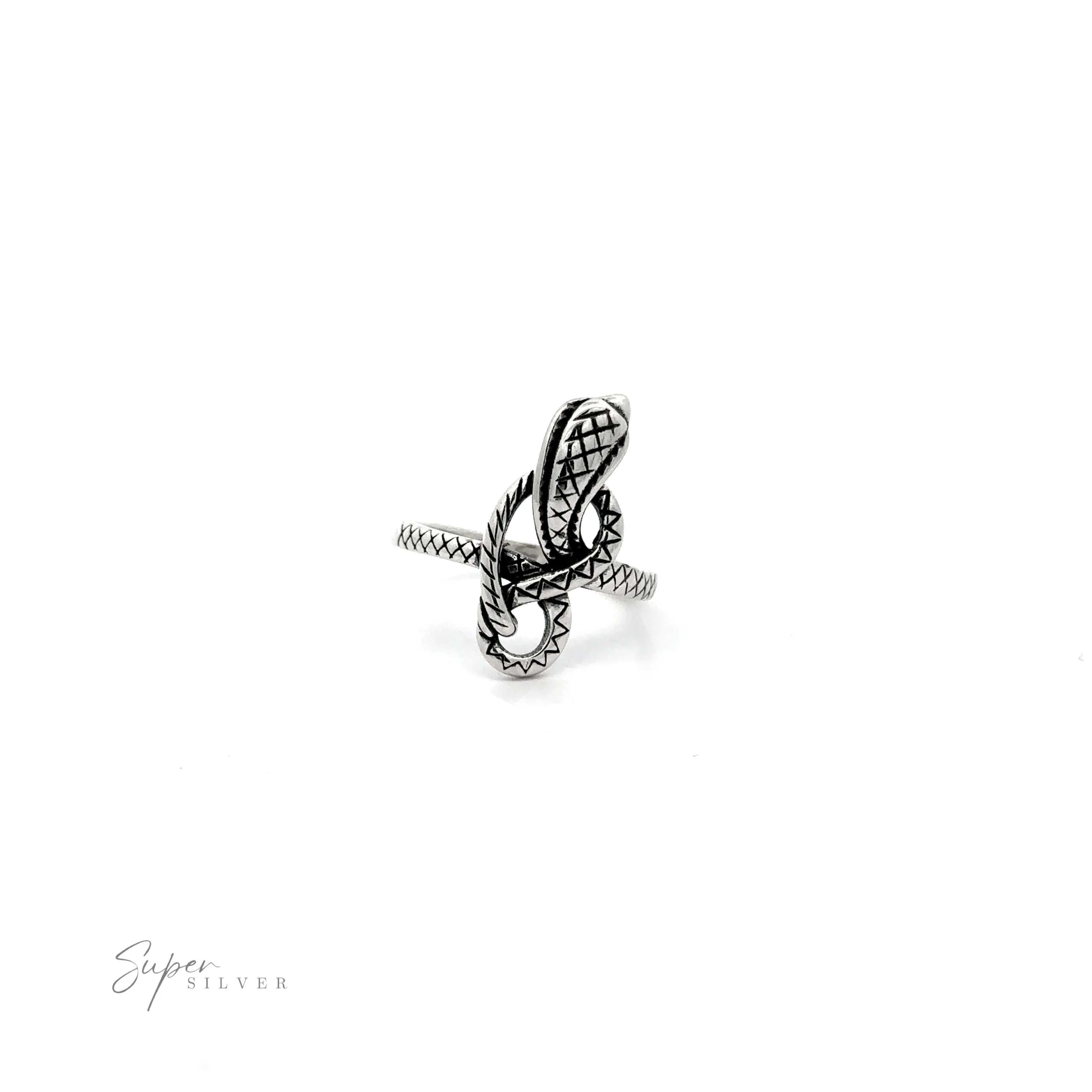 Striking Coiled Snake Ring