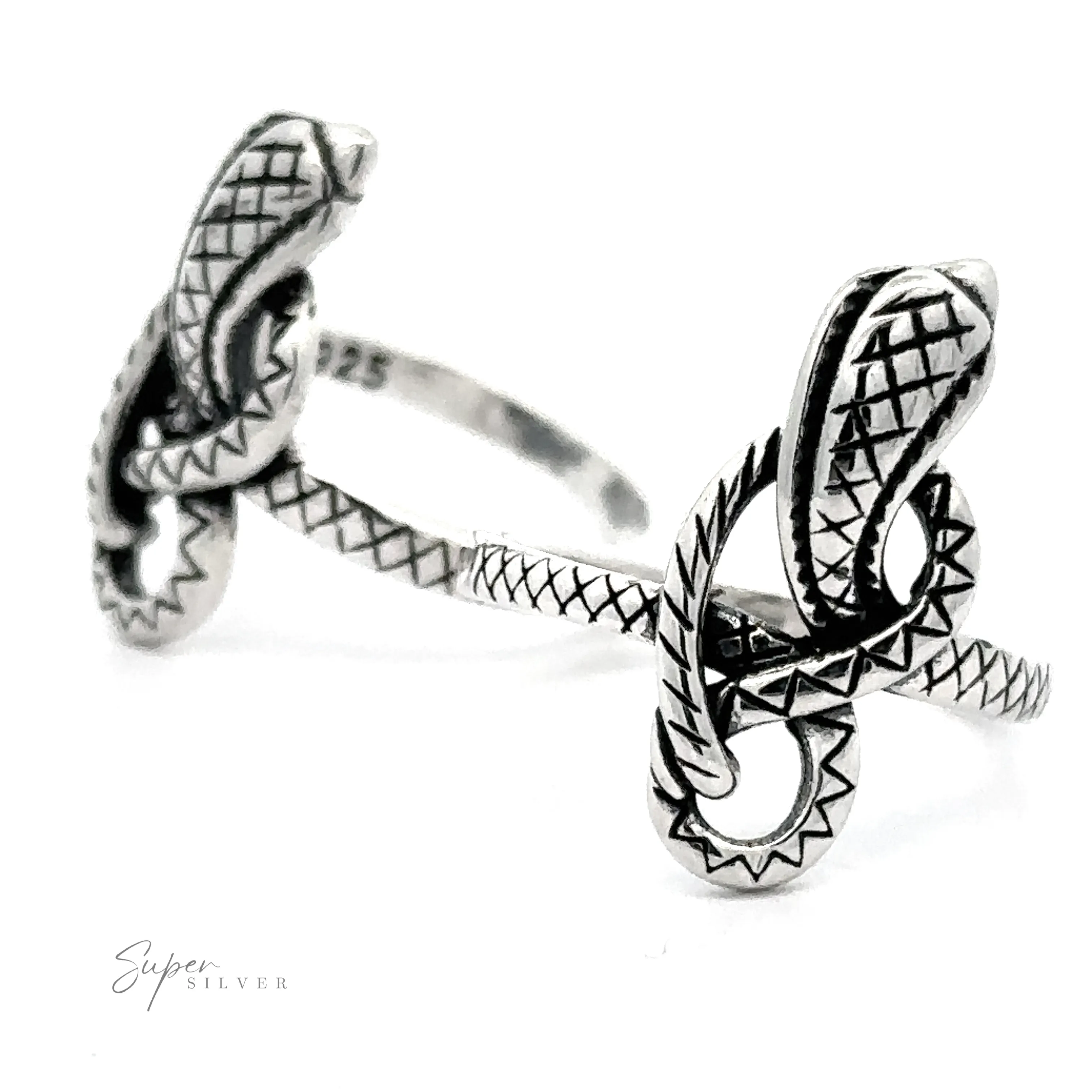 Striking Coiled Snake Ring