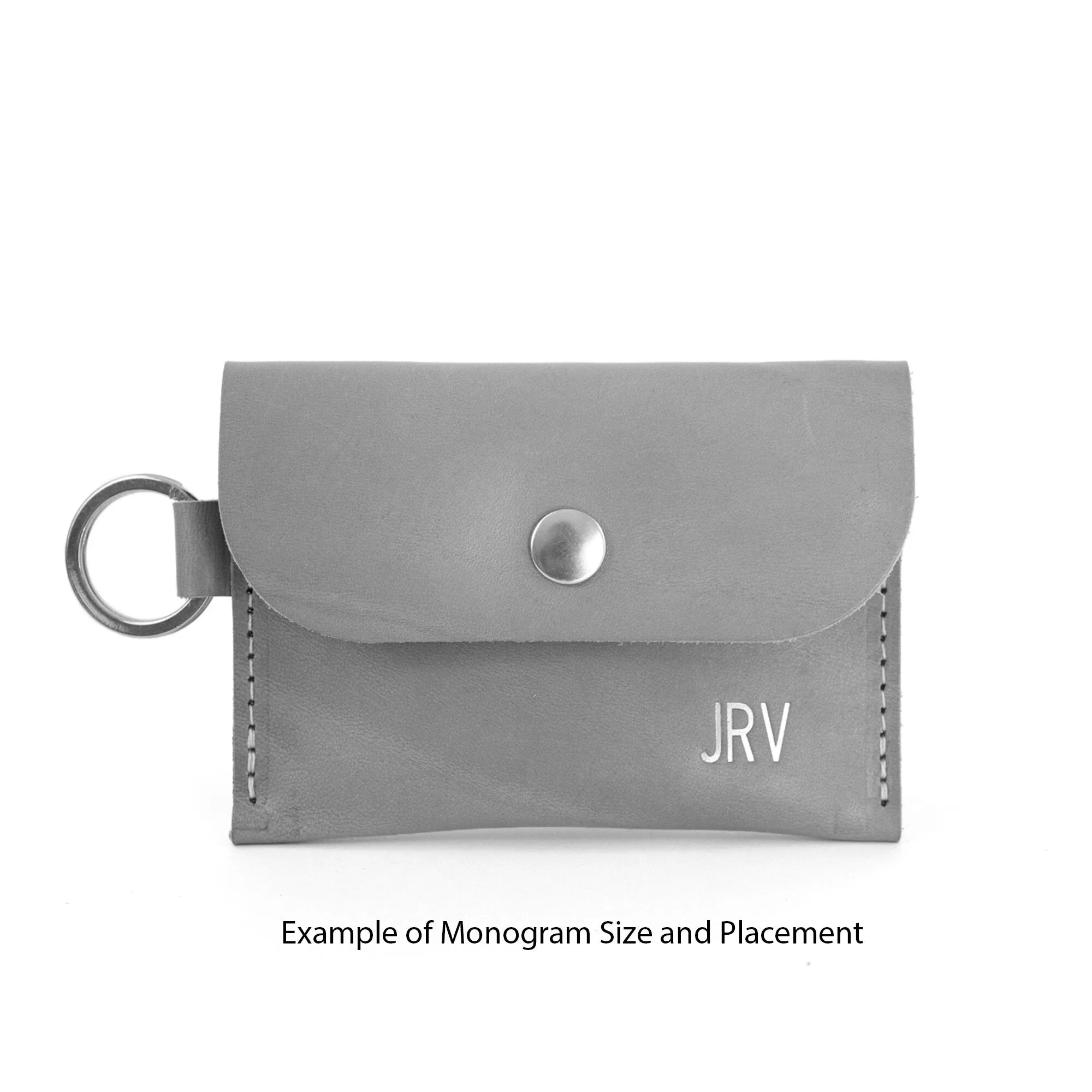 Summer Seconds Sale - Leather Keyring Card Wallet with Monogram  - Green