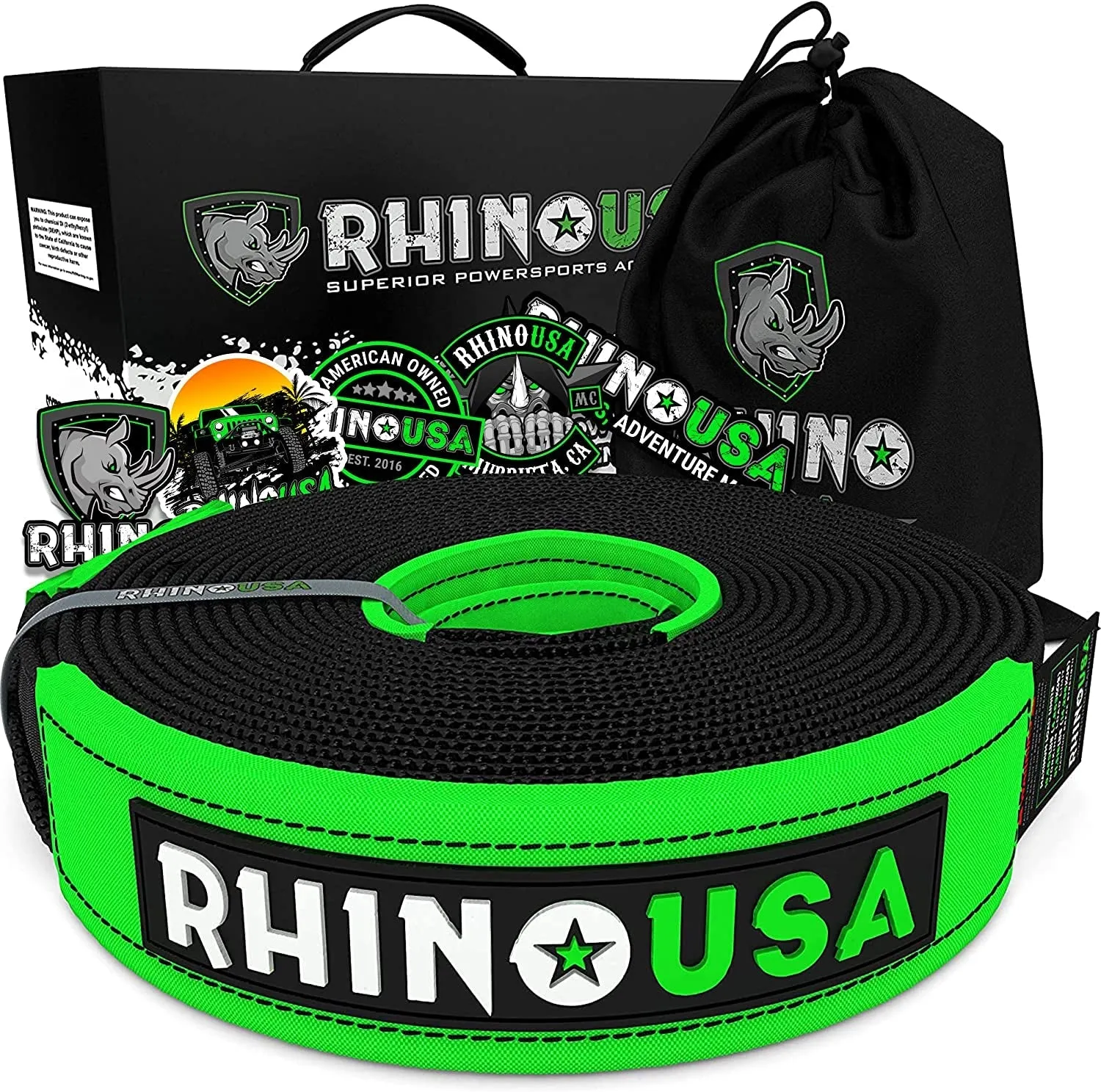 Super Strong Tug-O-War Strap (4" X 30') - Exceptional Lifting Capacity and Includes Stylish Carry Bag