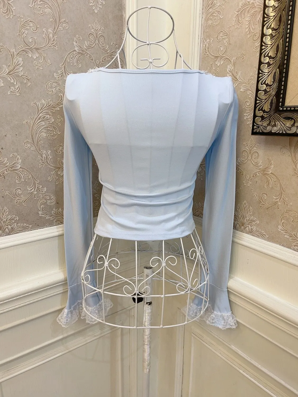 Sweetheart Princess Luxurious Beads White Black Blue Top
